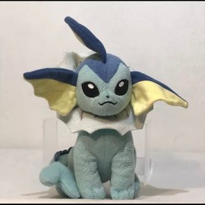 Pokemon TOMY Vapereon Plush Stuffed Animal 7" Tall